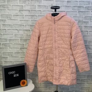 lands in blush winter coat